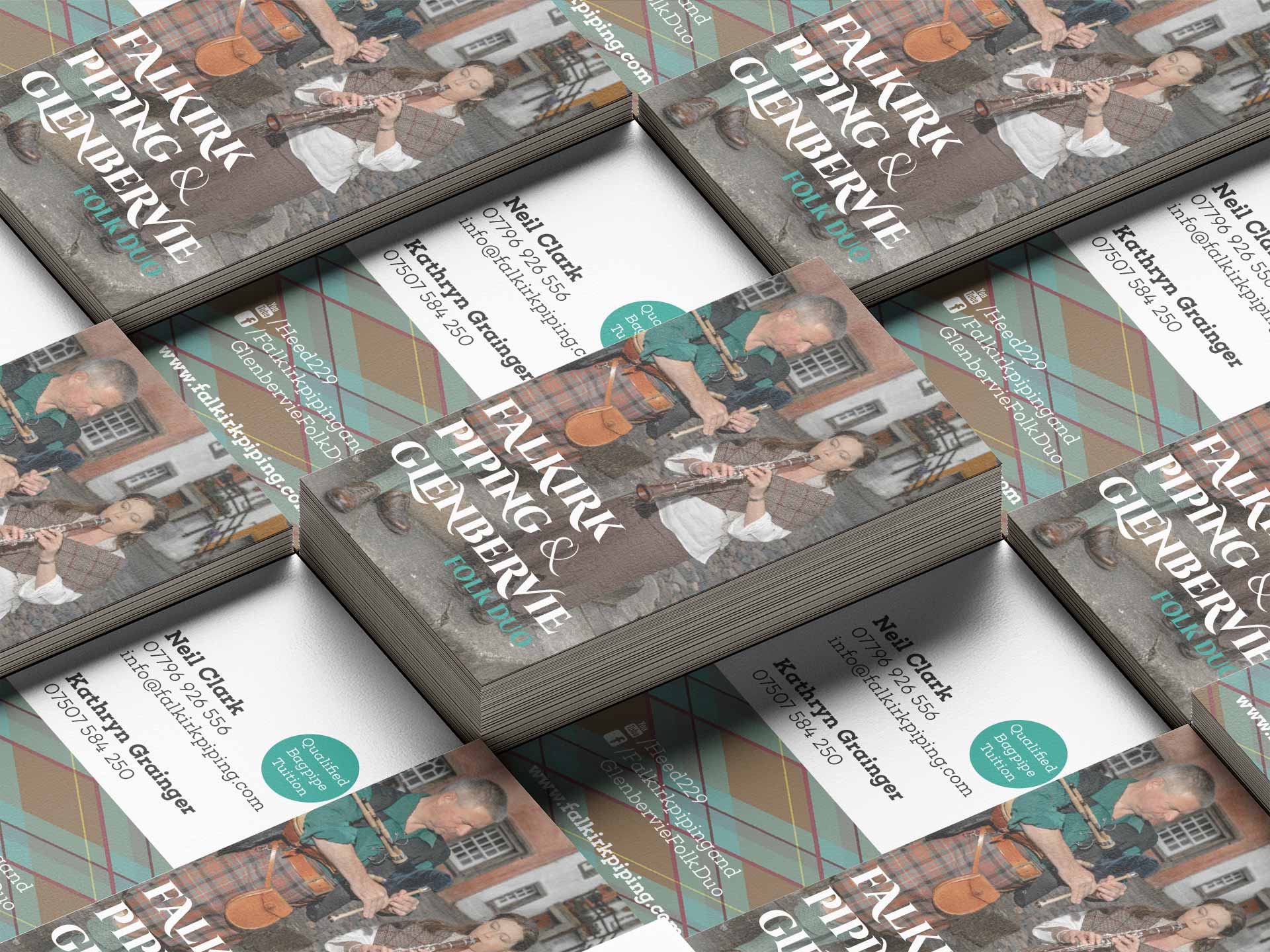 Falkirk Piping & Glenbervie Duo Business Cards | thefingerprint