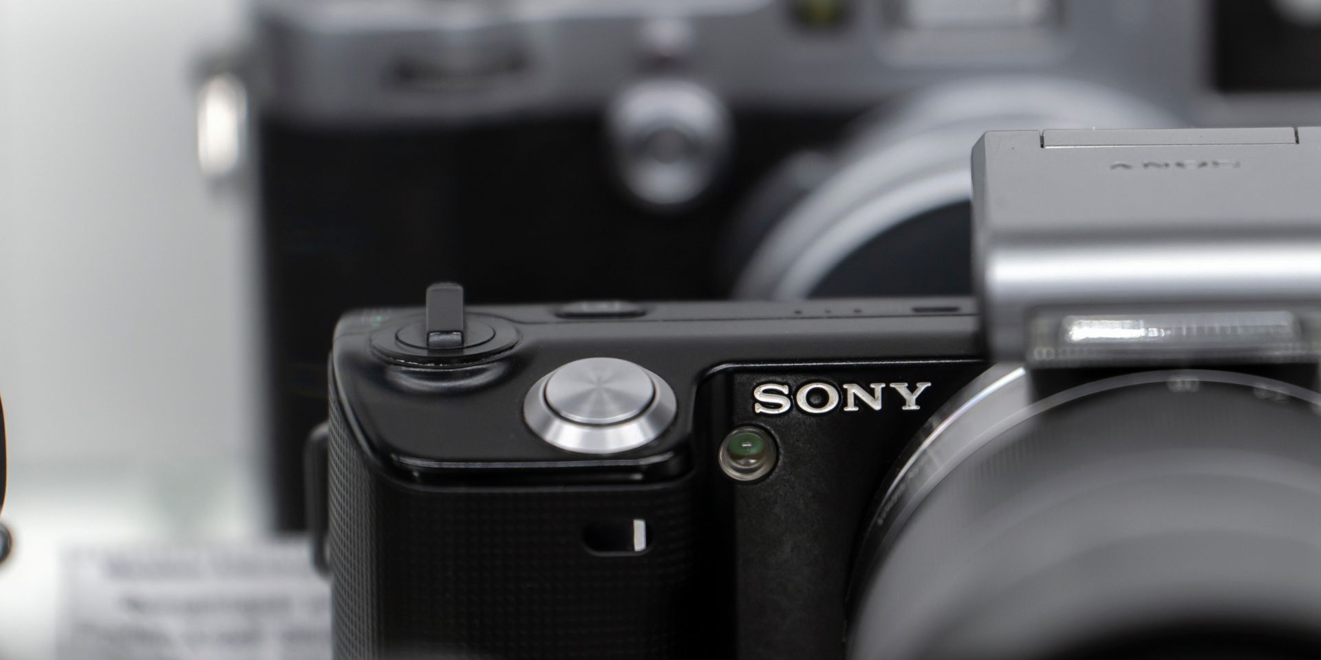 Close-up view of a Sony camera