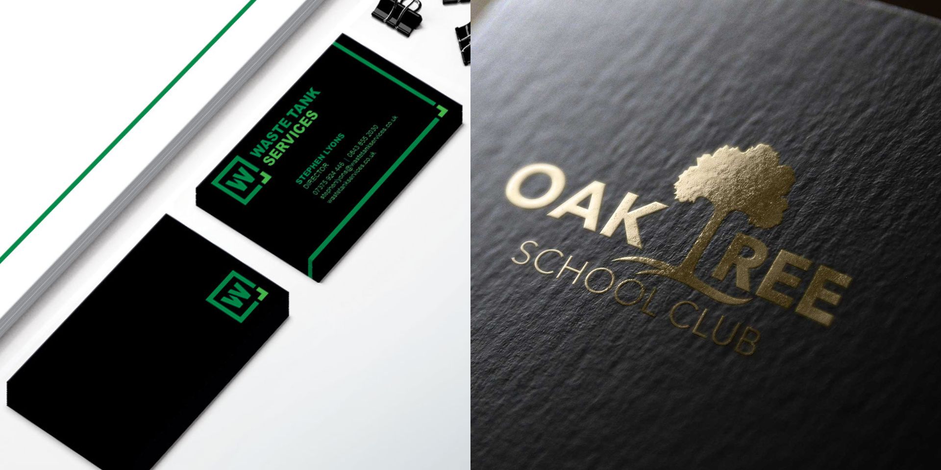 Two business card designs by thefingerprint.